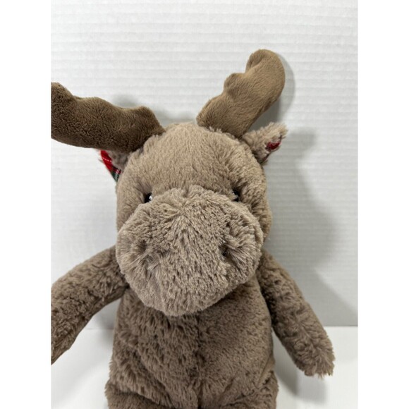 Cloud B Moose Dreamy Hugginz 15" Plush Brown Stuffed Animal Toy Plaid Christmas - Picture 2 of 6